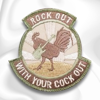 Wholesale custom made badge Rock out  embroidery patch